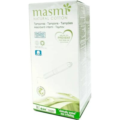 Tampons Super en Coton Bio Masmi - Tampons, Coton Bio, Super - Tampons - Publicité Tampons Super en Coton Bio Masmi - Tampons, Coton Bio, Super - Tampons - Publicité
