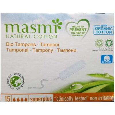 Masmi Organische Baumwoll Super Plus Tampons - 15 Stück Masmi Organische Baumwoll Super Plus Tampons - 15 Stück