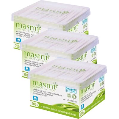 Hisopos de Algodón Orgánico Masmi - 200 uds Hisopos de Algodón Orgánico Masmi - 200 uds
