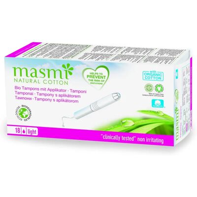 Masmi Bio Tampons Light Mini mit Applikator - Bio-Baumwolle - Hypoallergenisch Masmi Bio Tampons Light Mini mit Applikator - Bio-Baumwolle - Hypoallergenisch