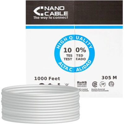 Nanocable 10.20.0304 305m Câble réseau Cat5e U/UTP Gris - Publicité Nanocable 10.20.0304 305m Câble réseau Cat5e U/UTP Gris - Publicité