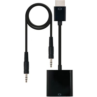 Nanocable HDMI zu VGA mit Audio-Adapter - Schwarz - 10cm+1m Nanocable HDMI zu VGA mit Audio-Adapter - Schwarz - 10cm+1m