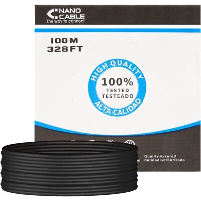 Nanocable 10.20.0302-EXT-BK - Nätverkskabel - 100m - Svart - UTP - Cat5e Nanocable 10.20.0302-EXT-BK - Nätverkskabel - 100m - Svart - UTP - Cat5e