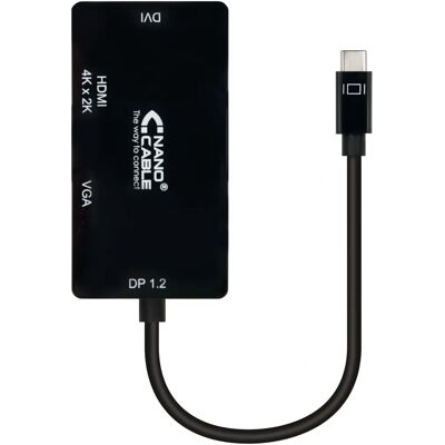 Nanocable 10.16.4301-BK USB-C VGA/HDMI/DVI Adapter - Fekete Nanocable 10.16.4301-BK USB-C VGA/HDMI/DVI Adapter - Fekete