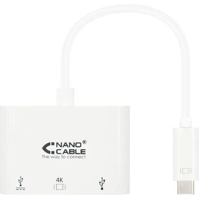 Adaptateur USB-C à HDMI Nanocable - Full HD - 15cm - Blanc - Station d'accueil - Publicité Adaptateur USB-C à HDMI Nanocable - Full HD - 15cm - Blanc - Station d'accueil - Publicité