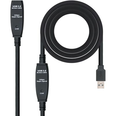 Nanocable USB hosszabbító kábel 10m - Fekete Nanocable USB hosszabbító kábel 10m - Fekete