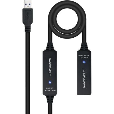 Nanocable 10.01.0313 Câble d'extension USB 3.2 Gen 1 15m Noir - Publicité Nanocable 10.01.0313 Câble d'extension USB 3.2 Gen 1 15m Noir - Publicité
