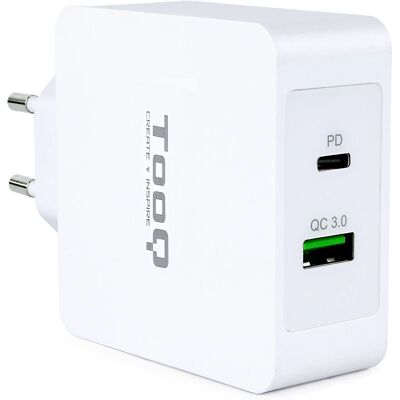 TooQ TQWC-2SC03WT Carregador USB Branco Universal - Carregamento Rápido TooQ TQWC-2SC03WT Carregador USB Branco Universal - Carregamento Rápido