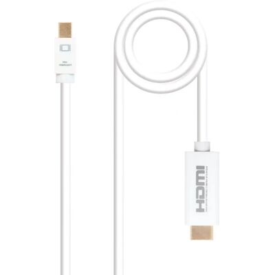 Adaptateur Mini DisplayPort à HDMI Nanocable 2m Blanc - Publicité Adaptateur Mini DisplayPort à HDMI Nanocable 2m Blanc - Publicité