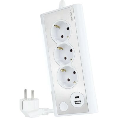 Regleta Nanocable Modelo 10.37.0013-W - 3 Tomas, 2 USB, Cable 1,5m Regleta Nanocable Modelo 10.37.0013-W - 3 Tomas, 2 USB, Cable 1,5m