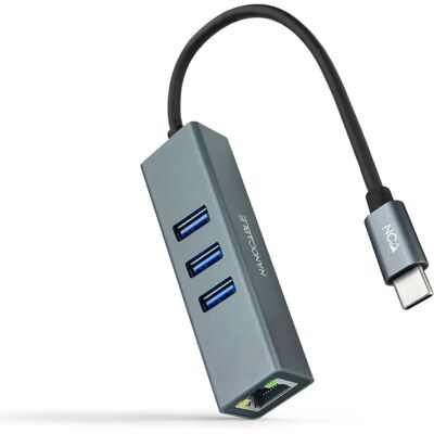 Estación de acoplamiento Nanocable - USB 3.2 Gen 1 Tipo-C, Gris Estación de acoplamiento Nanocable - USB 3.2 Gen 1 Tipo-C, Gris