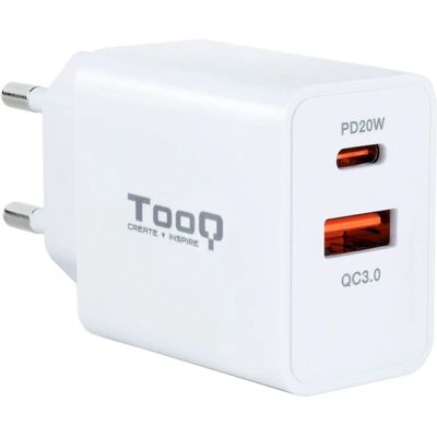 TooQ TQWC-2SC04WT Carregador Universal Branco 20W - Carregador para Dispositivo Móvel TooQ TQWC-2SC04WT Carregador Universal Branco 20W - Carregador para Dispositivo Móvel