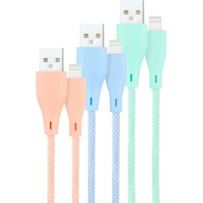 Nanocable 10.10.0401-CO1 Cabo Lightning - 1m - Azul, Verde, Rosa Nanocable 10.10.0401-CO1 Cabo Lightning - 1m - Azul, Verde, Rosa