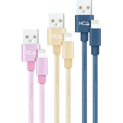 Nanocable - Cabo Lightning 10.10.0401-CO2 - 1m - Azul, Dourado, Rosa Nanocable - Cabo Lightning 10.10.0401-CO2 - 1m - Azul, Dourado, Rosa