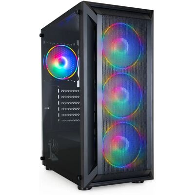 Gabinete de PC TooQ TQGCC101-B em aço - Preto Gabinete de PC TooQ TQGCC101-B em aço - Preto