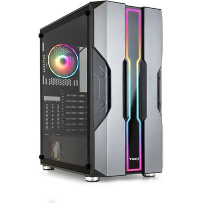 TooQ Nightcity Tower Midi PC - RGB, Czarny/Srebrny TooQ Nightcity Tower Midi PC - RGB, Czarny/Srebrny