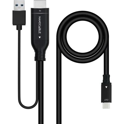 Adattatore HDMI USB-C Nanocable 1,8m Nero Adattatore HDMI USB-C Nanocable 1,8m Nero