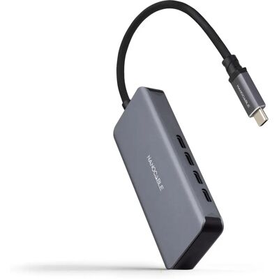 Concentrador USB Nanocable - Gris aluminio - 10cm - USB 3.2 Gen 1, 4x USB-C Concentrador USB Nanocable - Gris aluminio - 10cm - USB 3.2 Gen 1, 4x USB-C