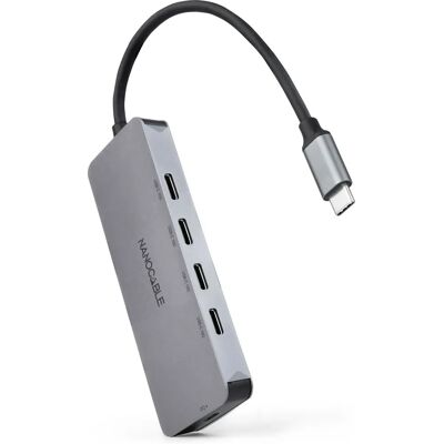 Nanocable 10.16.4505 Aluminium USB-C Hub - USB 3.2, 4 Ports Nanocable 10.16.4505 Aluminium USB-C Hub - USB 3.2, 4 Ports