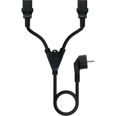 Nanocable Strömkabel - 3m Svart CEE7/7 till 2x C13 Strömkabel Nanocable Strömkabel - 3m Svart CEE7/7 till 2x C13 Strömkabel