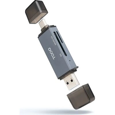 Leitor de Cartões TooQ TQR-3001G - USB 3.0, Type-A/Type-C, Cinza Leitor de Cartões TooQ TQR-3001G - USB 3.0, Type-A/Type-C, Cinza