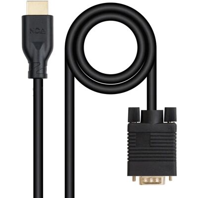 Nanocable Modell 10.15.4602 VGA till HDMI Konverterkabel - 1,8 m - Svart Nanocable Modell 10.15.4602 VGA till HDMI Konverterkabel - 1,8 m - Svart