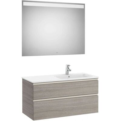 Roca - Pack de muebles de baño con 2 cajones, lavabo derecho, espejo LED - The Gap Roca - Pack de muebles de baño con 2 cajones, lavabo derecho, espejo LED - The Gap