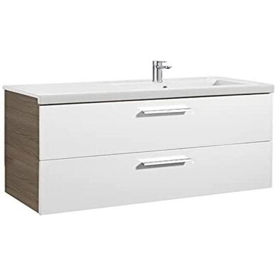Conjunto de Baño ROCA Unik - Dos Cajones, Lavabo Prisma - Blanco-Fresno Conjunto de Baño ROCA Unik - Dos Cajones, Lavabo Prisma - Blanco-Fresno