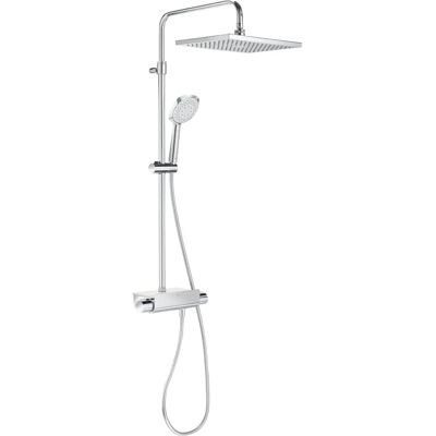 Columna de ducha termostática Roca Chrome con repisa - Tipo de Ducha Columna de ducha termostática Roca Chrome con repisa - Tipo de Ducha