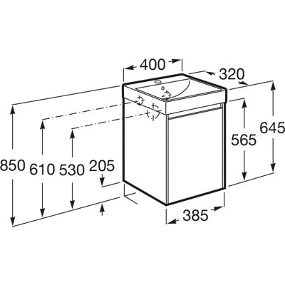 Roca Ona Waschtischunterbau 40 cm mit 1 Tür - Waschtisch Roca Ona Waschtischunterbau 40 cm mit 1 Tür - Waschtisch