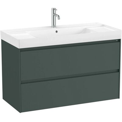 Roca - Mueble base con lavabo - Verde mate - Juego de muebles de baño Roca - Mueble base con lavabo - Verde mate - Juego de muebles de baño