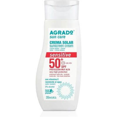 Agrado Crema Solar Sensible SPF 50+ - Protección para piel sensible Agrado Crema Solar Sensible SPF 50+ - Protección para piel sensible