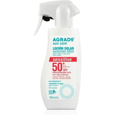 Agrado Sensitive SPF50+ Loción - Protector solar para piel sensible Agrado Sensitive SPF50+ Loción - Protector solar para piel sensible