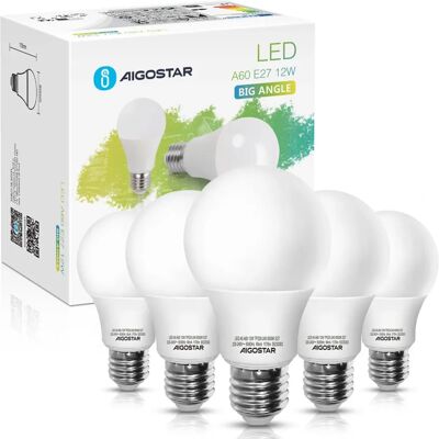 AIGOSTAR - A60 - E27 - 12W Ampoule - Publicité AIGOSTAR - A60 - E27 - 12W Ampoule - Publicité