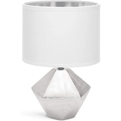AIGOSTAR Lampe de Table en Céramique E14 Argent - Décoration Intérieure - Publicité AIGOSTAR Lampe de Table en Céramique E14 Argent - Décoration Intérieure - Publicité