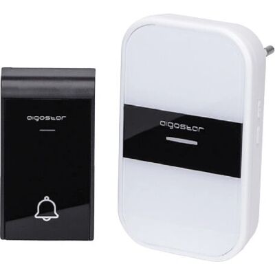 Kit Sonnette Sans Fil Aigostar Noir, Blanc - IP44, 36 Sonneries - Publicité Kit Sonnette Sans Fil Aigostar Noir, Blanc - IP44, 36 Sonneries - Publicité