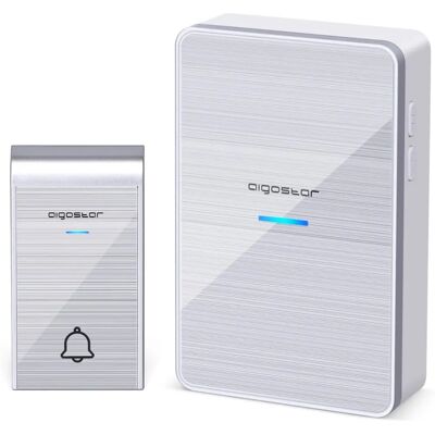 AIGOSTAR Sonnette sans fil - 150M IP44 Argent - Publicité AIGOSTAR Sonnette sans fil - 150M IP44 Argent - Publicité