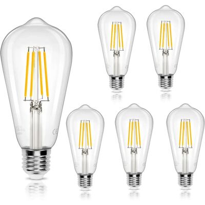 Aigostar lâmpada LED de filamento E27 8W 950 lúmens Branca quente Aigostar lâmpada LED de filamento E27 8W 950 lúmens Branca quente