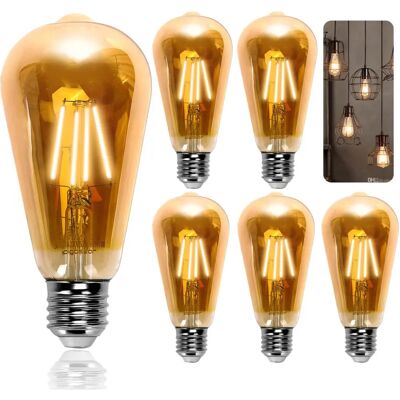 AIGOSTAR - Vintage LED Filament E27 ST64 4W - Glühbirne AIGOSTAR - Vintage LED Filament E27 ST64 4W - Glühbirne