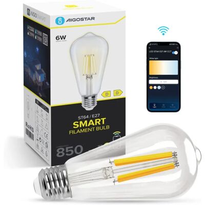 Lampadina LED Aigostar Filamento 6W E27 - Regolabile Colore e Luminosità Lampadina LED Aigostar Filamento 6W E27 - Regolabile Colore e Luminosità
