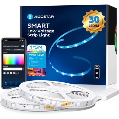 Tira LED Wi-Fi RGB de 5m de Aigostar - Iluminación inteligente Tira LED Wi-Fi RGB de 5m de Aigostar - Iluminación inteligente