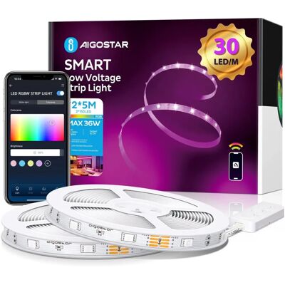 Tira de LED RGB Inteligente 12V 36W 2x5m WiFi AIGOSTAR Tira de LED RGB Inteligente 12V 36W 2x5m WiFi AIGOSTAR