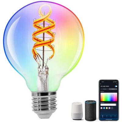 Aigostar Lampadina G80 E27 RGBW Intelligente Alexa Google - 4.9W 420lm Aigostar Lampadina G80 E27 RGBW Intelligente Alexa Google - 4.9W 420lm
