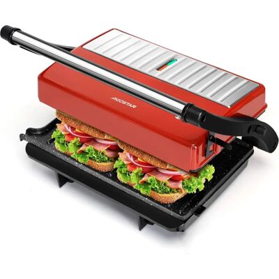 Aigostar Warme 30hhh - Machine à Panini / Gril - Rouge - Électrique - Publicité Aigostar Warme 30hhh - Machine à Panini / Gril - Rouge - Électrique - Publicité