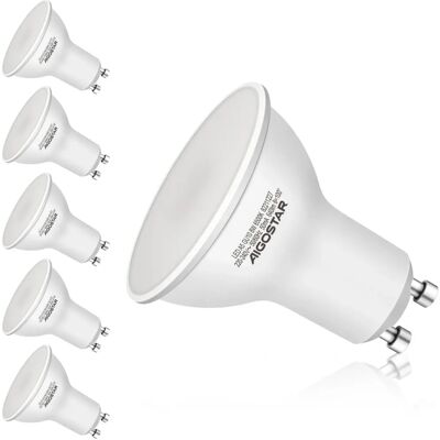 Aigostar LED GU10 8W - Blanc Froid 6400K - Angle 120°-160° - Publicité Aigostar LED GU10 8W - Blanc Froid 6400K - Angle 120°-160° - Publicité