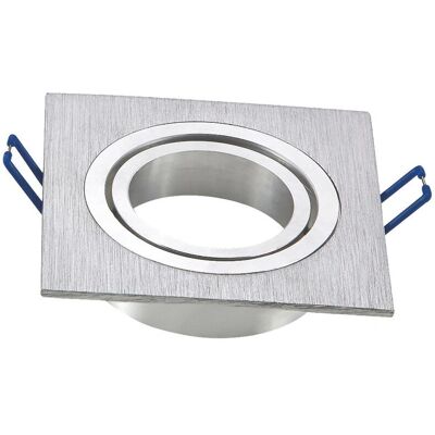AIGOSTAR - Estrutura de foco embutido GU10 / MR16 Prata Quadrada AIGOSTAR - Estrutura de foco embutido GU10 / MR16 Prata Quadrada