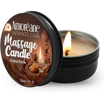 Amoreane - Bougie de Massage Praliné Rocher - 30 ml - Publicité Amoreane - Bougie de Massage Praliné Rocher - 30 ml - Publicité