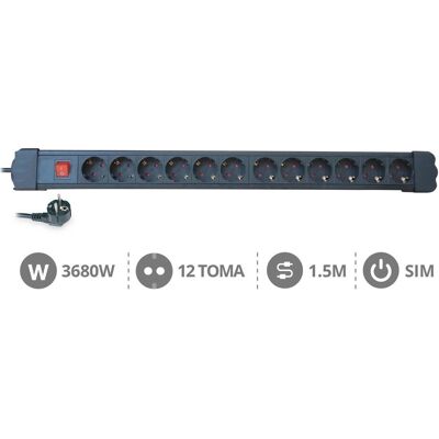 Multipresa GSC Evolution con 12 prese e cavo da 1,5m Multipresa GSC Evolution con 12 prese e cavo da 1,5m