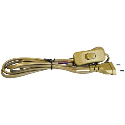 GSC Gold Flachkabel mit Schalter - 1,5M, 2x0,75mm, Innenbereich GSC Gold Flachkabel mit Schalter - 1,5M, 2x0,75mm, Innenbereich