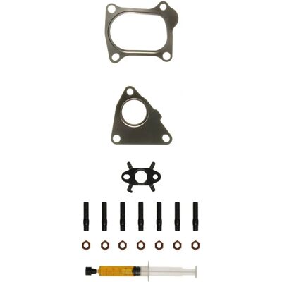 Kit di turbocompressore AJUSA JTC12087 - Guarnizioni, Siringa con Olio, Con Bulloni Kit di turbocompressore AJUSA JTC12087 - Guarnizioni, Siringa con Olio, Con Bulloni